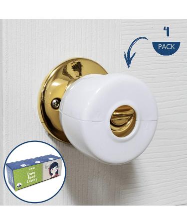 4-Pack Childproof Door Knob Covers - Easy to Install Child Safety Door Knob Cover with No Tools Needed - Reusable  White Baby Proof Door Knob Covers - Door Safety for Kids Made Easy by Wittle - Buy Online on SooperMarket.com