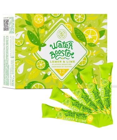 Water Booster beverage mixture with vitamin C - drink powder with lemon lime taste - of course delicious low in calories and sugar arm - 12x2.5g powder for loosening in water