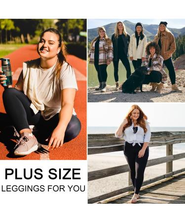 yeuG Women's Plus Size High Waist Tummy Control Leggings with Pocket - 2 Pack, XX-Large - Buy Online on SooperMarket.com