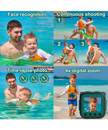 PROGRACE Kids Camera Waterproof Gift Toy - Children Digital Video Camera Underwater Camera for Kids 1080P Camcorder Toddler Sports Camera for Boys Birthday Learn Camera Pool Toys Age 3-14 Green - Buy Online on SooperMarket.com