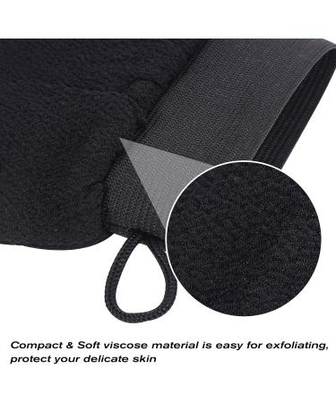 XINRUI Exfoliating Gloves - 4 Pack Shower Scrub Mitts for Men & Women | Deep Body Bath Scrubber & Dead Skin Remover | Spa Brush & Soap Exfoliator (Black - Buy Online on SooperMarket.com