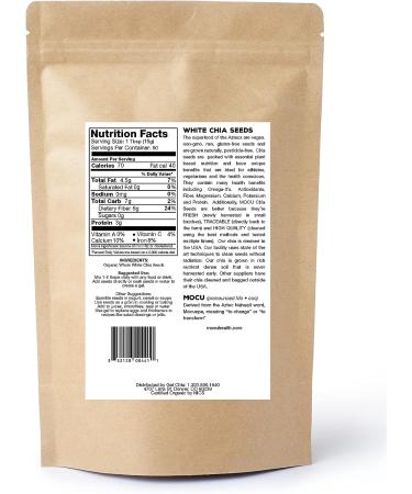 Get Chia Brand White Certified Organic Chia Seeds - 6lbs (2 x 3lb Bags) - Buy Online on SooperMarket.com