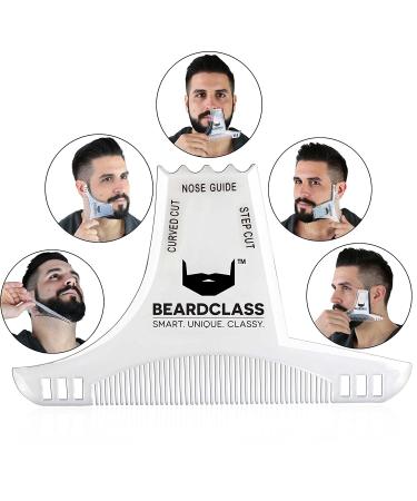 Beardclass Beard Shaping Tool - 8 in 1 Multi-liner Template Comb Kit - Clear Transparent Design for Precise Beard Shaping - Compatible with All Beard Razors and Trimmers - Buy Online on SooperMarket.com