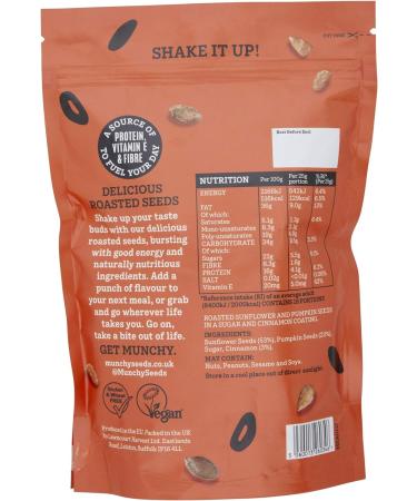 Munchy Seeds Warm Cinnamon Protein Snack - 450g Mega Pack | Plant-Based, Vegan, Sweet & Delicious | Ideal for Kids' Cereal, Porridge, or Yoghurt - Buy Online on SooperMarket.com