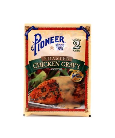 Roasted Chicken Gravy Mix by Pioneer 12-1.67 Oz Packets Makes 2 Cups Prepared Gravy per Pack 12pk Bundled with a JFS Recipe Card