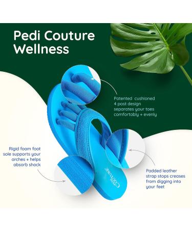 Pedi Couture Women's Pedicure Sandals - Turquoise Toe Separator Slippers - Buy Online on SooperMarket.com