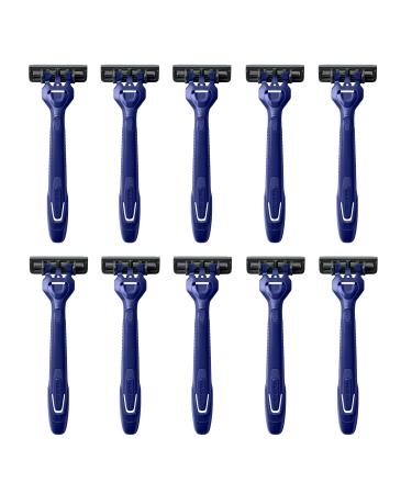 Harry's Men's Disposable Razors, 3-Blade Razors with Lubricating Strip and Pivoting Head, 10 count