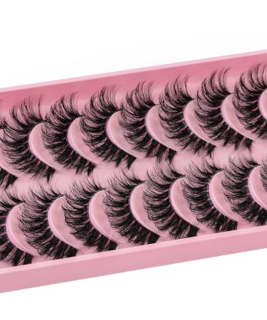 10 Pairs Clear Band Russian Volume Fluffy Strip Lashes - Naturally Wispy D Curly False Eyelashes (HT77-6) | International Shipping Available - Buy Online on SooperMarket.com