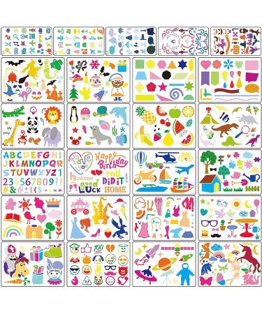 25 Pcs Stencil Drawing Kit for Kids | Plastic Stencils with 400+ Shapes | Fun Birthday Gift for Boys and Girls - Buy Online on SooperMarket.com