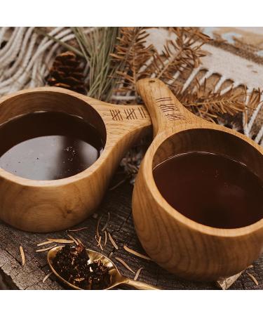 Berleben Dursten Lore Kuska 12oz Wood Camp Mug - Handcrafted Nordic Design with Paracord Lanyard - Lightweight & Durable for Camping & Bushcraft - Buy Online on SooperMarket.com