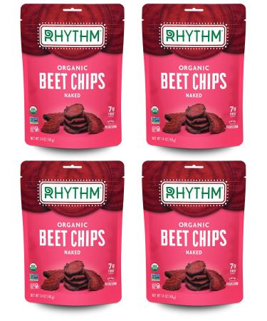 Rhythm Superfoods Beet Chips Organic and Non GMO Vegan Gluten Free Snacks, Naked, 1.4 Ounce (Pack of 4) Naked 1.4 Ounce (Pack of 4)