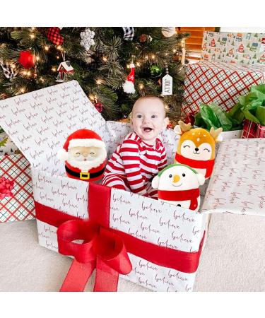 Cute Christmas Reindeer Soft Plush Toy - Xmas Reindeer Pillow Doll for Kids, Boys, Girls - Kawaii Stuffed Animal Gift - Christmas Home Decoration - Buy Online on SooperMarket.com