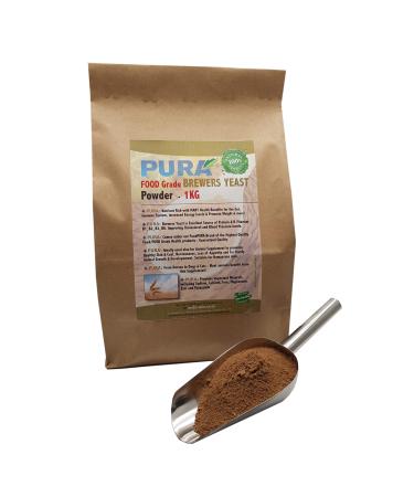 Food PURA Brewers Yeast Powder 1KG - use with Horses Ponies Vitamin B E & H for Pets and Animals - For Healthy Skin and Coats - also Human FOOD Grade!