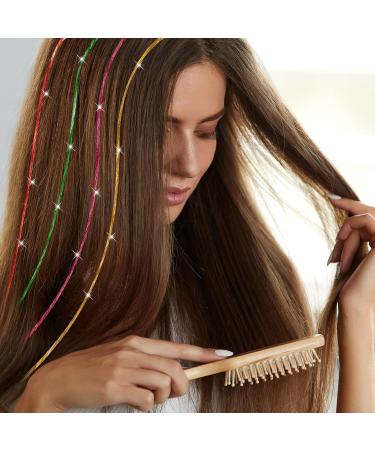 Xinzistar 14 Colors 2800 Strands Hair Tinsel Extension Kit Holographic Sparkle Hair Glitter Strands Rainbow Coloured Hair Extensions Fairy Dazzle Hair Extension for Festival Women Girls Kids Party - Buy Online on SooperMarket.com