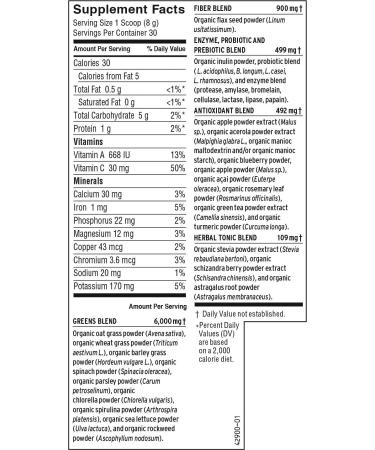 Barlean's Greens Powder Formula Organic 8.47 oz (240 g) - Buy Online on SooperMarket.com