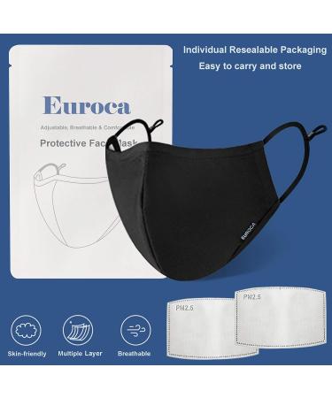 Euroca Face Masks Reusable with Filters Made from Cotton Fabric Washable With Nose Clips Adjustable Ear Loop For Men Women Teens -2 Filters Included ... - Buy Online on SooperMarket.com