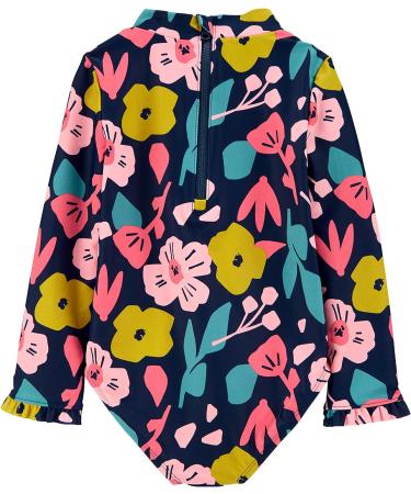 Simple Joys by Carter's Baby Girls' Long Sleeve One Piece Swimsuit - Navy Floral, 5 Years - Buy Online on SooperMarket.com