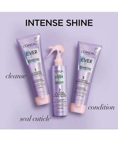 L'Oreal Paris EverPure Sulfate-Free Glossing Kit | pH Balanced, Intensifies Shine, Anti-Fade with UV Filter, Argan Oil | Vegan, Paraben-Free, Dye-Free, Gluten-Free - Buy Online on SooperMarket.com