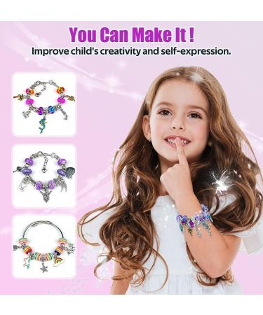 Charm Bracelet Making Kit - 150 Pcs Jewelry Supplies with European Beads, Charms, Snake Chains - Unicorn Gifts Set for Teen Girls and Kids 5-12 - Buy Online on SooperMarket.com