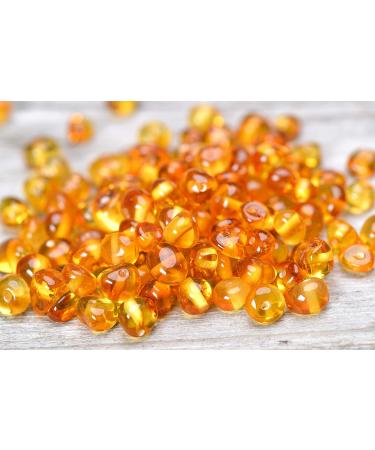 Gumstone 50 Piece Polished Honey Amber Beads | 100% Natural Baltic Amber for Handcrafted Jewelry | Absorbs Negative Energies - Perfect for Natural Remedies - Buy Online on SooperMarket.com