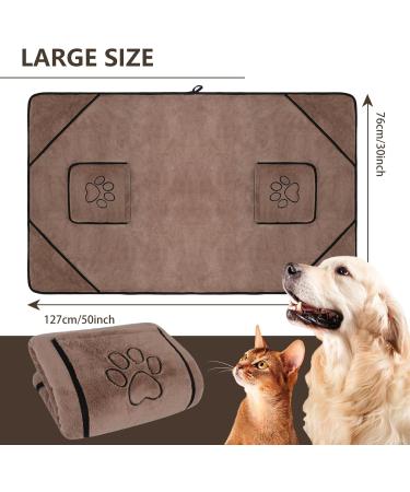 KinHwa Super Absorbent Microfiber Pet Towel for Dogs & Cats - 76CM x 127CM Dark Brown - Buy Online on SooperMarket.com