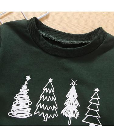Kids Christmas Tree Print Crewneck Sweatshirt | Army Green | 2-3T - Buy Online on SooperMarket.com