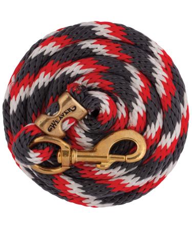 Weaver Leather Poly Lead Rope with a Solid Brass 225 Snap 10-feet Graphite/Red