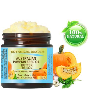 Buy Botanical Beauty Pumpkin Seed Oil Butter | Virgin Unrefined Raw for Face Skin Hair & Nails - 4 Fl. oz (120 ml) - International Shipping Available - Buy Online on SooperMarket.com