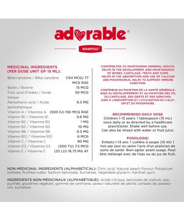 Wampole Adorable Kids Multivitamins Liquid Fast Liquid Absorption 350 ml (Pack of 2) - Buy Online on SooperMarket.com