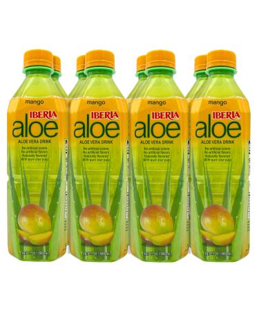 Iberia Aloe Vera Drink with Pure Aloe Pulp, Mango, 16.9 fl oz. (Pack of 8)