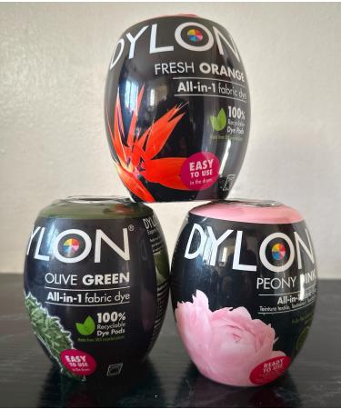 Dylon Machine Dye Pod 350g Box of 3 Fresh Orange/Olive Green/Peony Pink by PADMASHRE