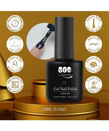 Likomey Gel Nail Polish 15ml - Colorful Black Glitter | Soak Off UV Gel for Salon & Home Manicures - Buy Online on SooperMarket.com