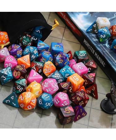 DND Dice Set 42 pcs - 6 Sets Double-Color Polyhedral Dice with Bag for D&D, RPG, MTG - Great for Table Games - Buy Online on SooperMarket.com