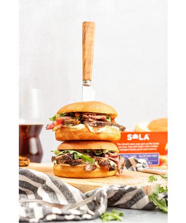 Sola Low Carb & Keto Friendly Golden Wheat Hamburger Buns 6g Net Carbs 14g Protein 11g Fiber Per Bun 4/bag (Pack of 2) - Buy Online on SooperMarket.com