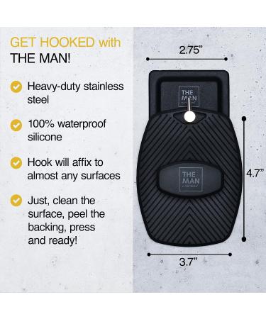 Man Body Scrubber & Hook Set - Silicone Shower Scrubber for Men - Hygienic & Easy to Clean - Invigorating Bristles - Non-Slip Handle - Bathroom Accessory - Buy Online on SooperMarket.com