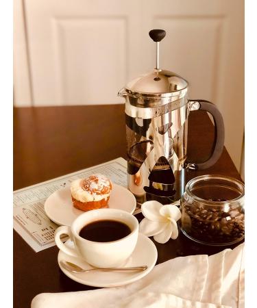 KONA French Press Coffee Maker - 34 oz (8 cups) Stainless Steel - Stylish Design and Glass Protection - Buy Online on SooperMarket.com