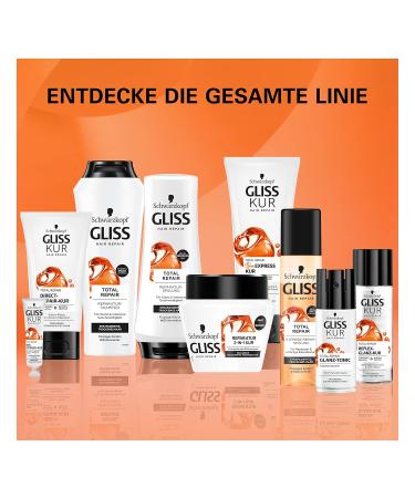 GLISS Express Repair Total Repair (200 ml) - Immediate Hair Breakage Protection & Heat Defense Up to 230 C - Rinse & Care Solution - Buy Online on SooperMarket.com