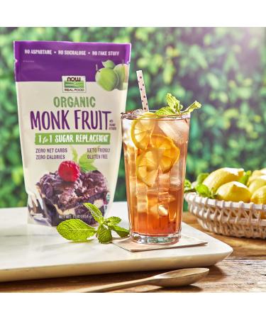 Now Foods Organic Monk Fruit 1-to-1 Sugar Replacement - 1 lb (454 g) | Natural Sweetener - Buy Online on SooperMarket.com