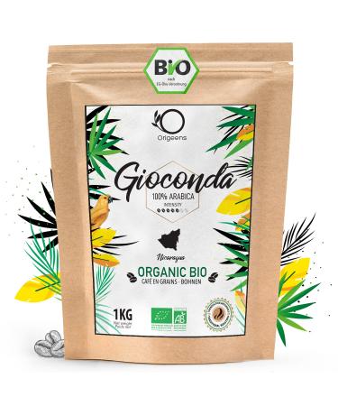 Origen's organic coffee beans 1kg |Biological Arabica coffee whole beansSingle Origin Nicaragua Gioconda |Pass of acid |Traditional roasting Nicaragua 1 kg (1 Pack)