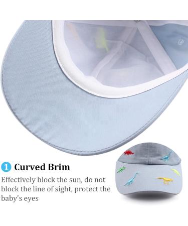 Xiaohawang Adjustable Dinosaur Embroidery Baseball Cap for Girls 2-6 Years - Sky Blue Summer Sport Hat - Buy Online on SooperMarket.com