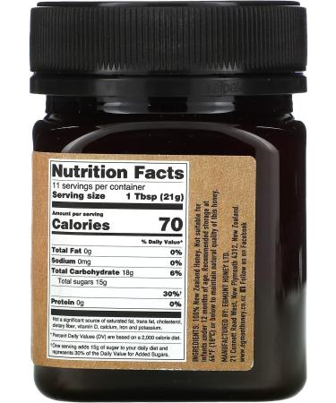 Egmont Raw Manuka Honey MGO 100+ - Multifloral & Unpasteurized, 8.82 oz (250g) - Buy Online on SooperMarket.com