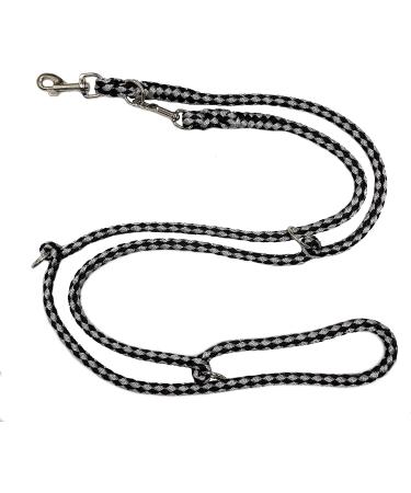 Adjustable Dog Exercise Line for Large Dogs up to 80kg - Durable 3.50m Double Linen Leash (Dallas Black Silver) | International Shipping - Buy Online on SooperMarket.com