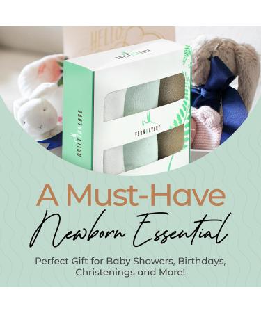 Fern & Avery Muslin Swaddle Blankets - Gender Neutral Newborn Essential - Mint Theme - Buy Online on SooperMarket.com