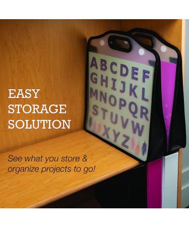 Samsill 12x12 Paper & Scrapbook Storage Organizer - Transparent, Expandable, Padded Handle - Ideal for Scrapbooking, Craft Paper, Vinyl, Photos, Cards - Buy Online on SooperMarket.com