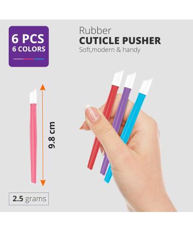 CATTOMBEEG Rubber Cuticle Pusher - Pack of 6 - Nail Art and Cleaner Tools for Men and Women - Six Colors Mix - Buy Online on SooperMarket.com