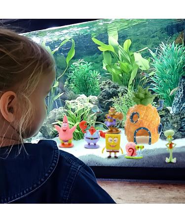 Atuvuta 9 PCs Spongebob Aquarium Deco | Underwater Aquarium Decoration | Aqua Ornaments & Landscape for Fischteich - Buy Online on SooperMarket.com
