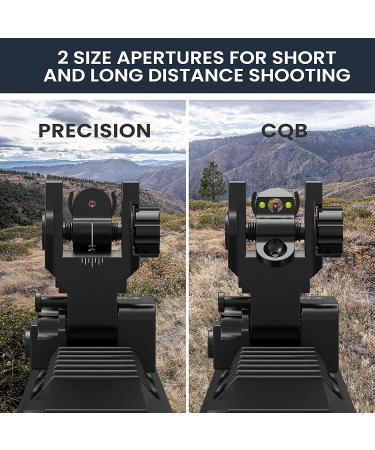 Feyachi S27 Fiber Optic Iron Sights Set with Red/Green Dot Picatinny Backup - Front & Rear Flip Up - Buy Online on SooperMarket.com
