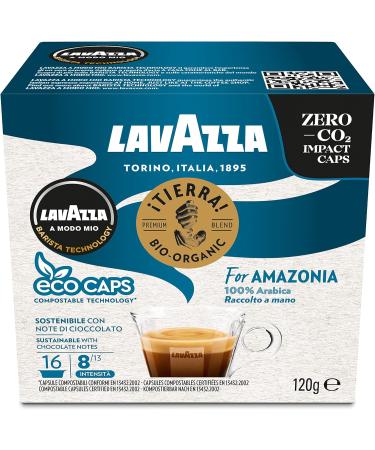 Lavazza A Modo Mio Tierra Bio for Amazonia 16 ECO CAPS Coffee Capsules (2) - Buy Online on SooperMarket.com