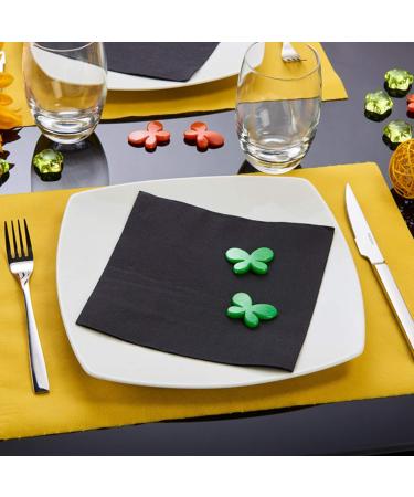 Le Nappage Tex Touch Black Paper Napkins - FSC Certified Biodegradable & Recyclable - 40 Large 38x38 cm Napkins for Eco-Friendly Dining - Buy Online on SooperMarket.com