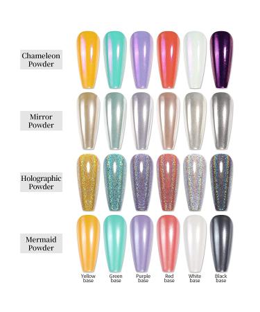 Chrome Powder Manicure Nail Art Decoration Set - BORN PRETTY Metallic Mirror Holographic Pigment - Buy Online on SooperMarket.com